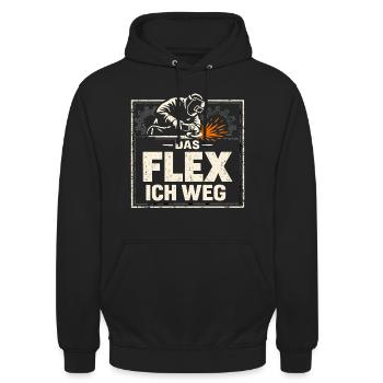 Schweißer Das Flex Ich Weg Geschenk - Unisex Hoodie - Schwarz - Vorne - Alina (178cm) & Michal (187cm)