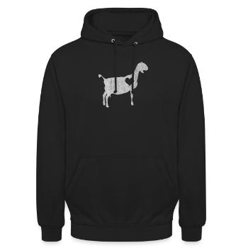 Chèvre, chèvres, drôle de chèvre, animaux de la ferme, ferme - Sweat-shirt à capuche unisexe - noir - Devant - Alina (178cm) & Michal (187cm)