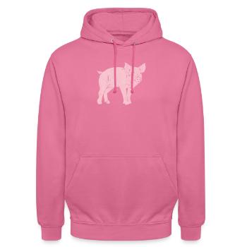 Porc, cochon, cochon, porcin, ferme - Sweat-shirt à capuche unisexe - rose - Devant - Alina (178cm) & Michal (187cm)
