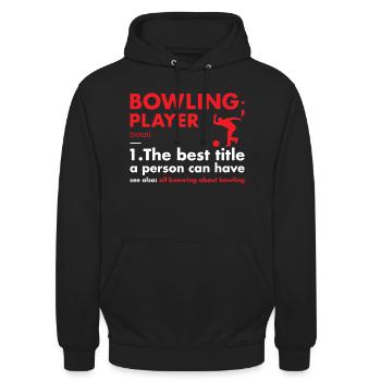 Sport Player Definition Bowling - Unisex Hoodie - black - Front - Alina (178cm) & Michal (187cm)