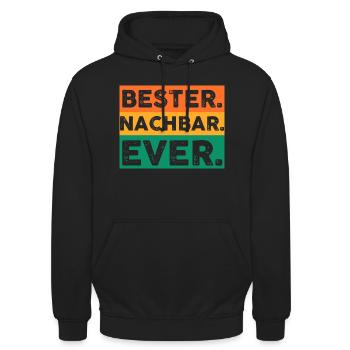 Einzug Umzug Nachbarn Nachbar - Unisex Hoodie - Schwarz - Vorne - Alina (178cm) & Michal (187cm)