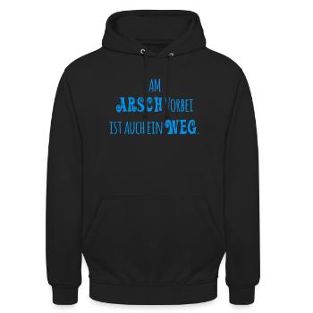 Am Arsch vorbei - Unisex Hoodie - Schwarz - Vorne - Alina (178cm) & Michal (187cm)