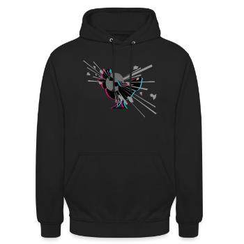 KENNR1CH CHICKEN GRENADE MERCH - Unisex Hoodie - Schwarz - Vorne - Alina (178cm) & Michal (187cm)