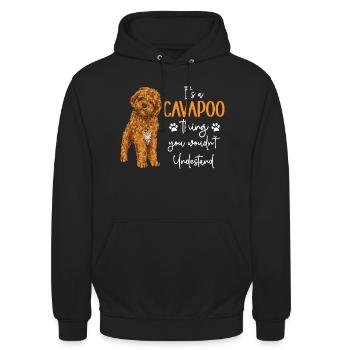 Cavapoo Cavoodle Capoodle Dog - Unisex Hoodie - black - Front - Alina (178cm) & Michal (187cm)