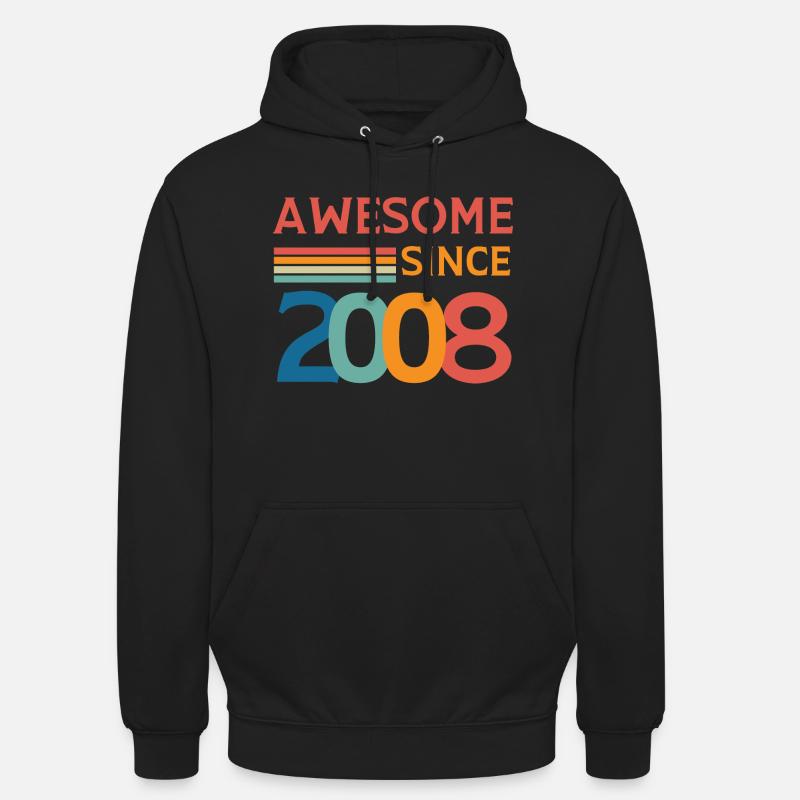 Awesome since 2008 - Sweat-shirt à capuche unisexe - noir