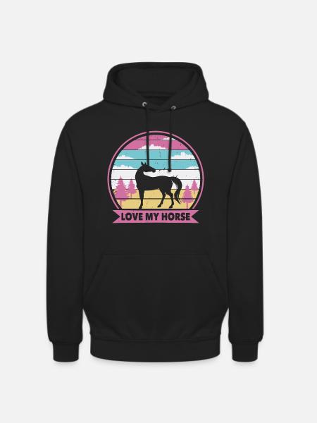 J’aime mon cheval - Sweat-shirt à capuche unisexe - noir