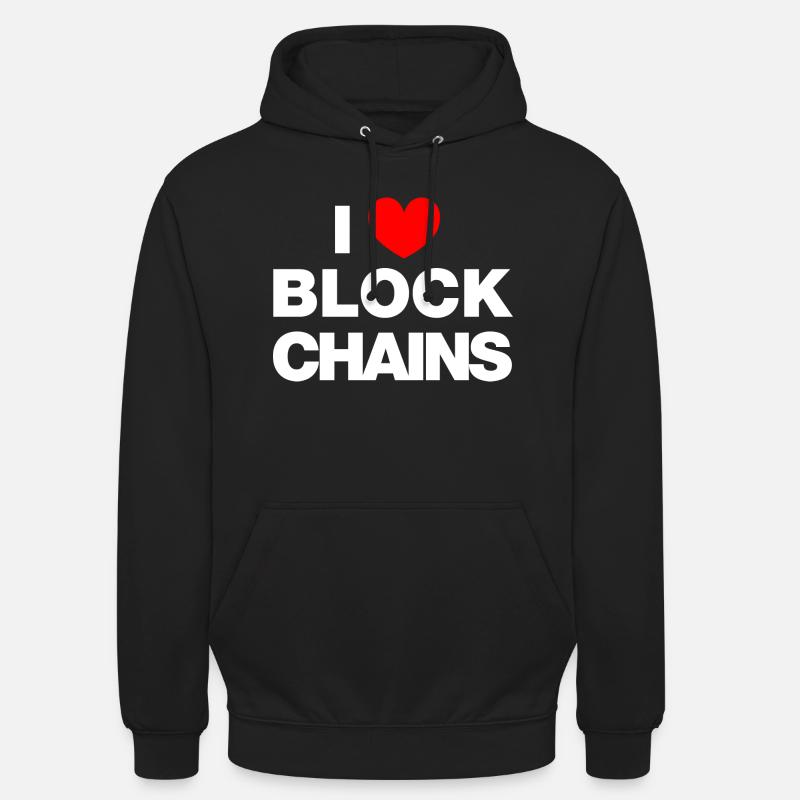 J’adore les Blockchains - Sweat-shirt à capuche unisexe - noir