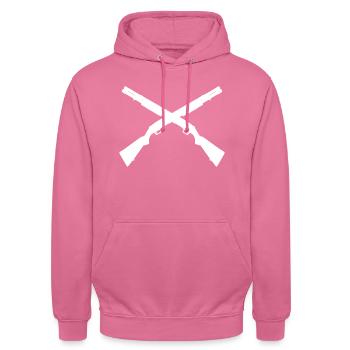 12 Kaliber Schrotflinte - Waffen und Munition - Unisex Hoodie - Pink - Vorne - Alina (178cm) & Michal (187cm)