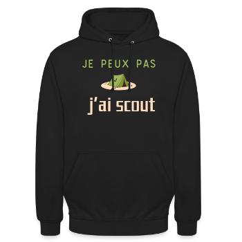 J'peux pas j'ai scout - Sweat-shirt à capuche unisexe - noir - Devant - Alina (178cm) & Michal (187cm)