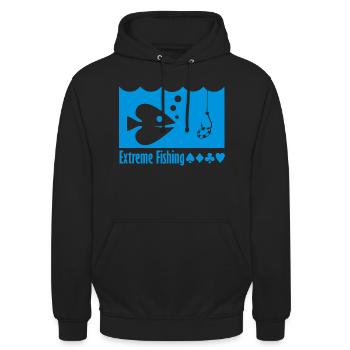 Poker de pêche extrême - Sweat-shirt à capuche unisexe - noir - Devant - Alina (178cm) & Michal (187cm)
