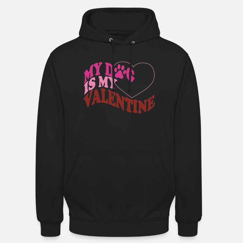 Mon chien est mon Valentin - Sweat-shirt à capuche unisexe - noir