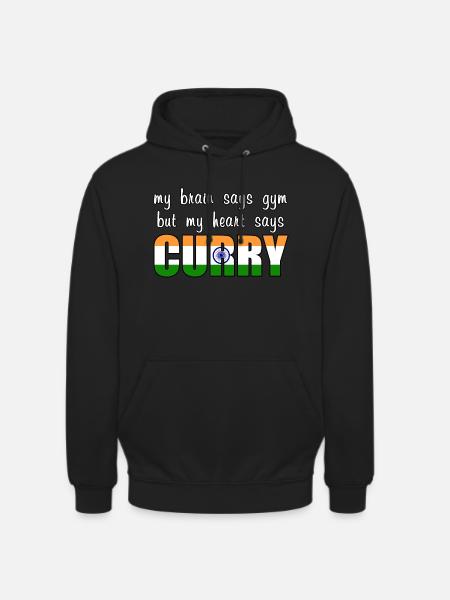 My heart says Curry - Unisex Hoodie - black