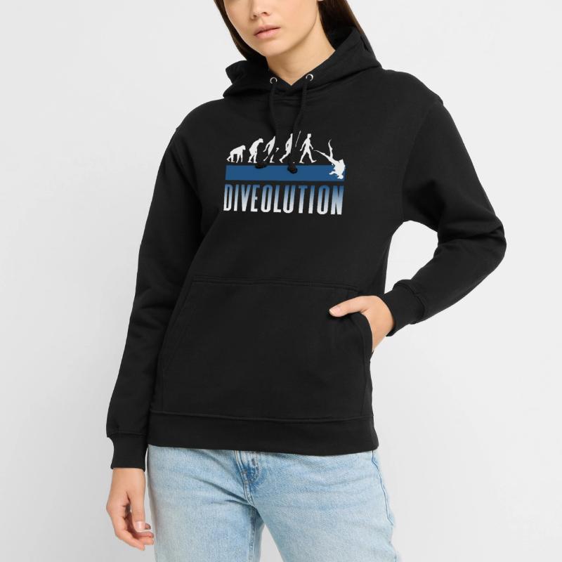 Divolution de l’évolution du plongeur Sweat-shirt à capuche unisexe