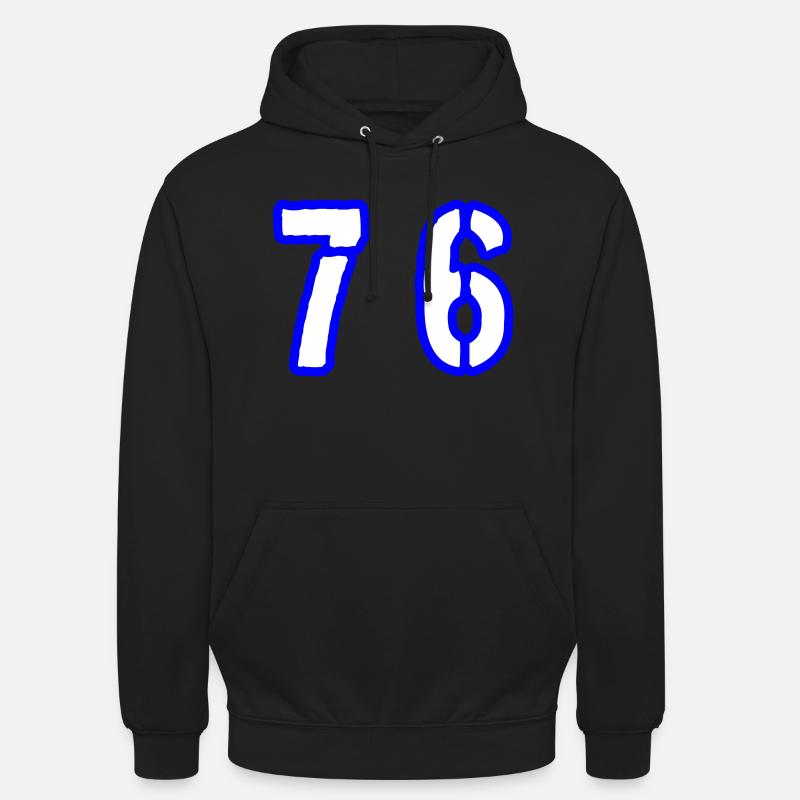 76 Symbole numérique - Sweat-shirt à capuche unisexe - noir
