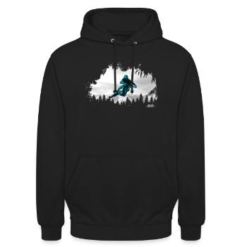 Mountain rider - Unisex Hoodie - Schwarz - Vorne - Alina (178cm) & Michal (187cm)