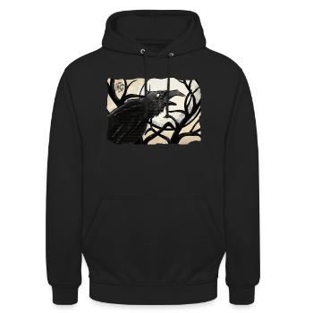 Nimmermehr ~ Kritzeltoon #06 - Unisex Hoodie - Schwarz - Vorne - Alina (178cm) & Michal (187cm)