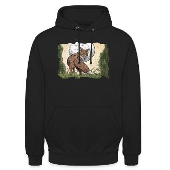 Reinecke ~ Kritzeltoon #10 - Unisex Hoodie - Schwarz - Vorne - Alina (178cm) & Michal (187cm)