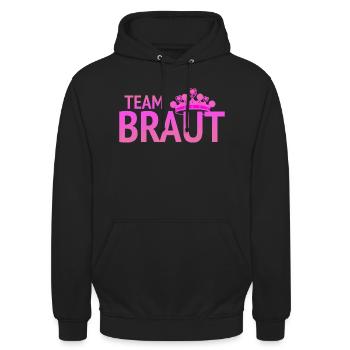 Team Braut - Unisex Hoodie - Schwarz - Vorne - Alina (178cm) & Michal (187cm)