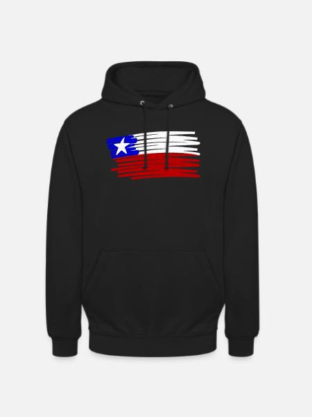 Chile flag painted painted - Unisex Hoodie - black
