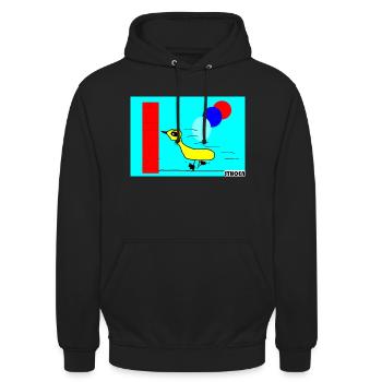 Armes doofes Huhn - Unisex Hoodie - Schwarz - Vorne - Alina (178cm) & Michal (187cm)