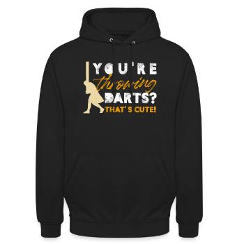 Vous lancez des fléchettes qui sont mignonnes - Sweat-shirt à capuche unisexe - noir - Devant - Alina (178cm) & Michal (187cm)