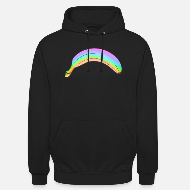 Regenbogen Banane - Unisex Hoodie - Schwarz