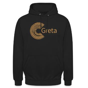 Für Greta - Unisex Hoodie - Schwarz - Vorne - Alina (178cm) & Michal (187cm)