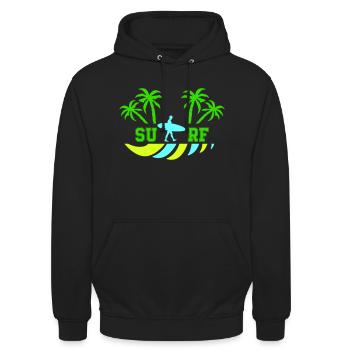 surf - Unisex Hoodie - Schwarz - Vorne - Alina (178cm) & Michal (187cm)