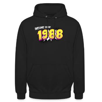 Rétro 35e anniversaire dans le style Pop Art Comic Book - Sweat-shirt à capuche unisexe - noir - Devant - Alina (178cm) & Michal (187cm)
