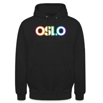 OSLO RAINBOW HAPPY PRIDE - Sweat-shirt à capuche unisexe - noir - Devant - Alina (178cm) & Michal (187cm)