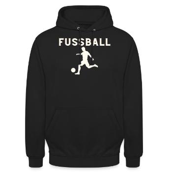 Fussball - Unisex Hoodie - Schwarz - Vorne - Alina (178cm) & Michal (187cm)