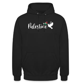 Dawlat Filastin Love Drapeau Palestine - Sweat-shirt à capuche unisexe - noir - Devant - Alina (178cm) & Michal (187cm)