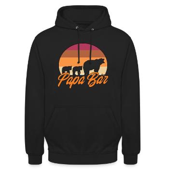 Papa Bear - Vater Stolzer Papa Familie - Unisex Hoodie - Schwarz - Vorne - Alina (178cm) & Michal (187cm)