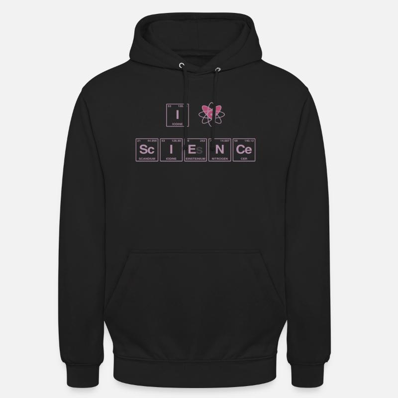 I LOVE SCIENCE - Elemente Perdiodensystem - Unisex Hoodie - Schwarz