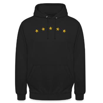 Five gold stars - Unisex Hoodie - Schwarz - Vorne - Alina (178cm) & Michal (187cm)