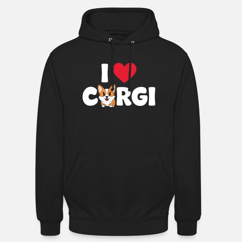 corgi - Sweat-shirt à capuche unisexe - noir