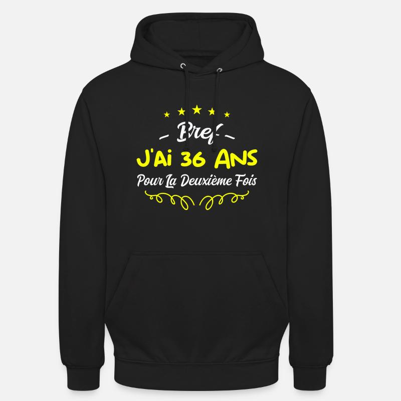 Bref J'AI 36 ANS - Sweat-shirt à capuche unisexe - noir