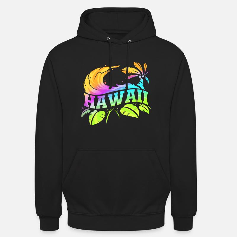 Hawaii Surfeur d’été coloré - Sweat-shirt à capuche unisexe - noir