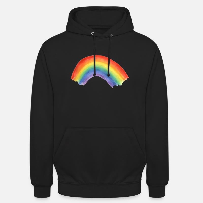 Hoffnungsvoller Regenbogen Rainbow Aquarell - Unisex Hoodie - Schwarz