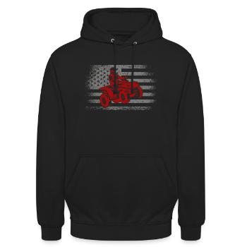 Chauffeur VTT USA Quad Quad Quad Bike Quad Bike - Sweat-shirt à capuche unisexe - noir - Devant - Alina (178cm) & Michal (187cm)
