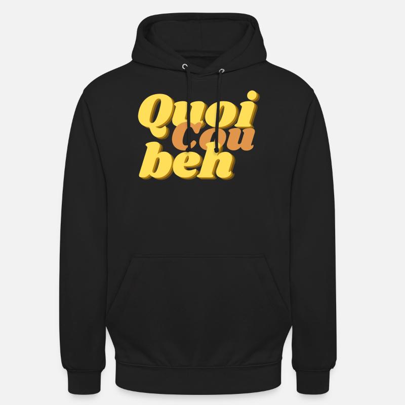 Quoicoubeh D2 - Sweat-shirt à capuche unisexe - noir