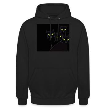 Chats noirs dans la nuit noire - Sweat-shirt à capuche unisexe - noir - Devant - Alina (178cm) & Michal (187cm)