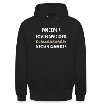 Lehrer Spruch witzig Klassenarbeit Schule Geschenk - Unisex Hoodie - Schwarz - Vorne - Alina (178cm) & Michal (187cm)