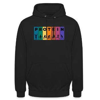 Protéine - Sweat-shirt à capuche unisexe - noir - Devant - Alina (178cm) & Michal (187cm)