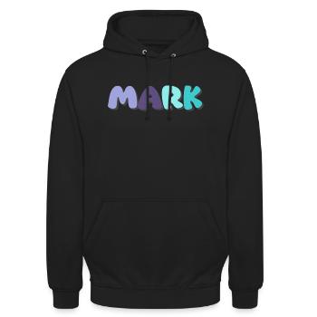Nom - Marque - Sweat-shirt à capuche unisexe - noir - Devant - Alina (178cm) & Michal (187cm)
