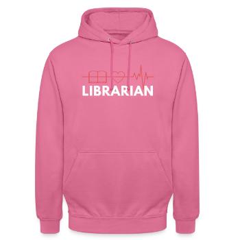 Bibliothekar Happy Word - Unisex Hoodie - Pink - Vorne - Alina (178cm) & Michal (187cm)