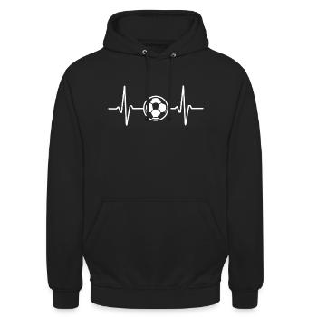 Fußball Herzschlag Herzschlag Herzschlag - Unisex Hoodie - Schwarz - Vorne - Alina (178cm) & Michal (187cm)