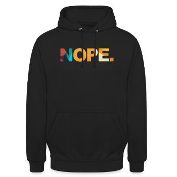 NOPE - sei kein ja-Sager! - Unisex Hoodie - Schwarz - Vorne - Alina (178cm) & Michal (187cm)