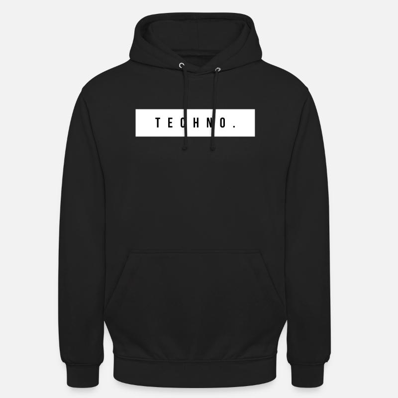 Techno. - Sweat-shirt à capuche unisexe - noir