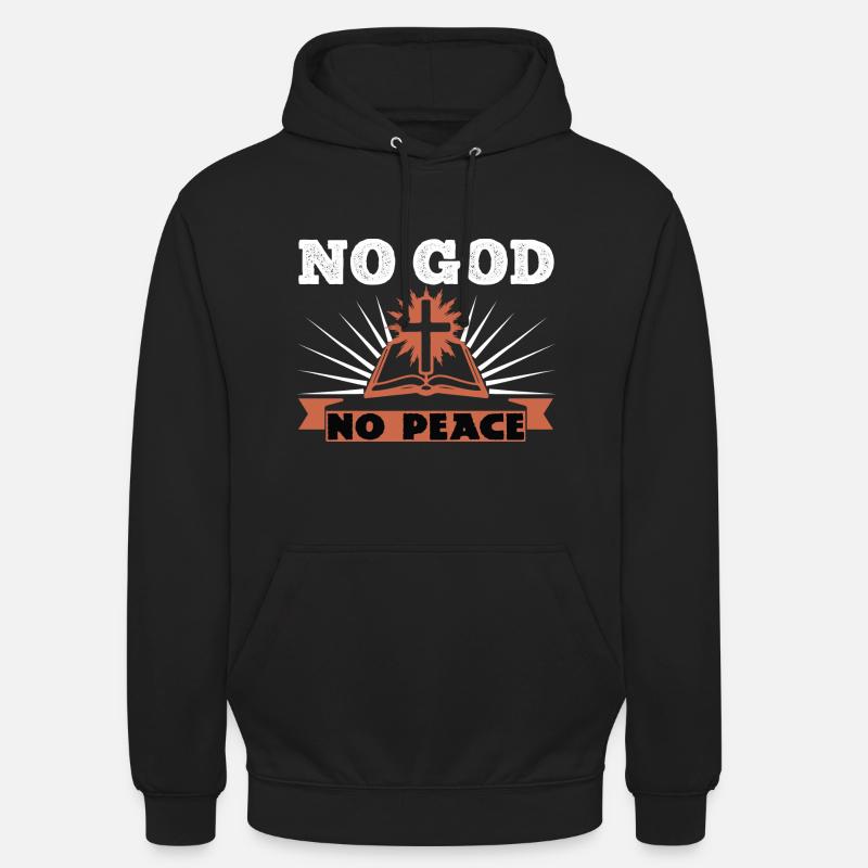 Pas de Dieu Pas de paix - Sweat-shirt à capuche unisexe - noir